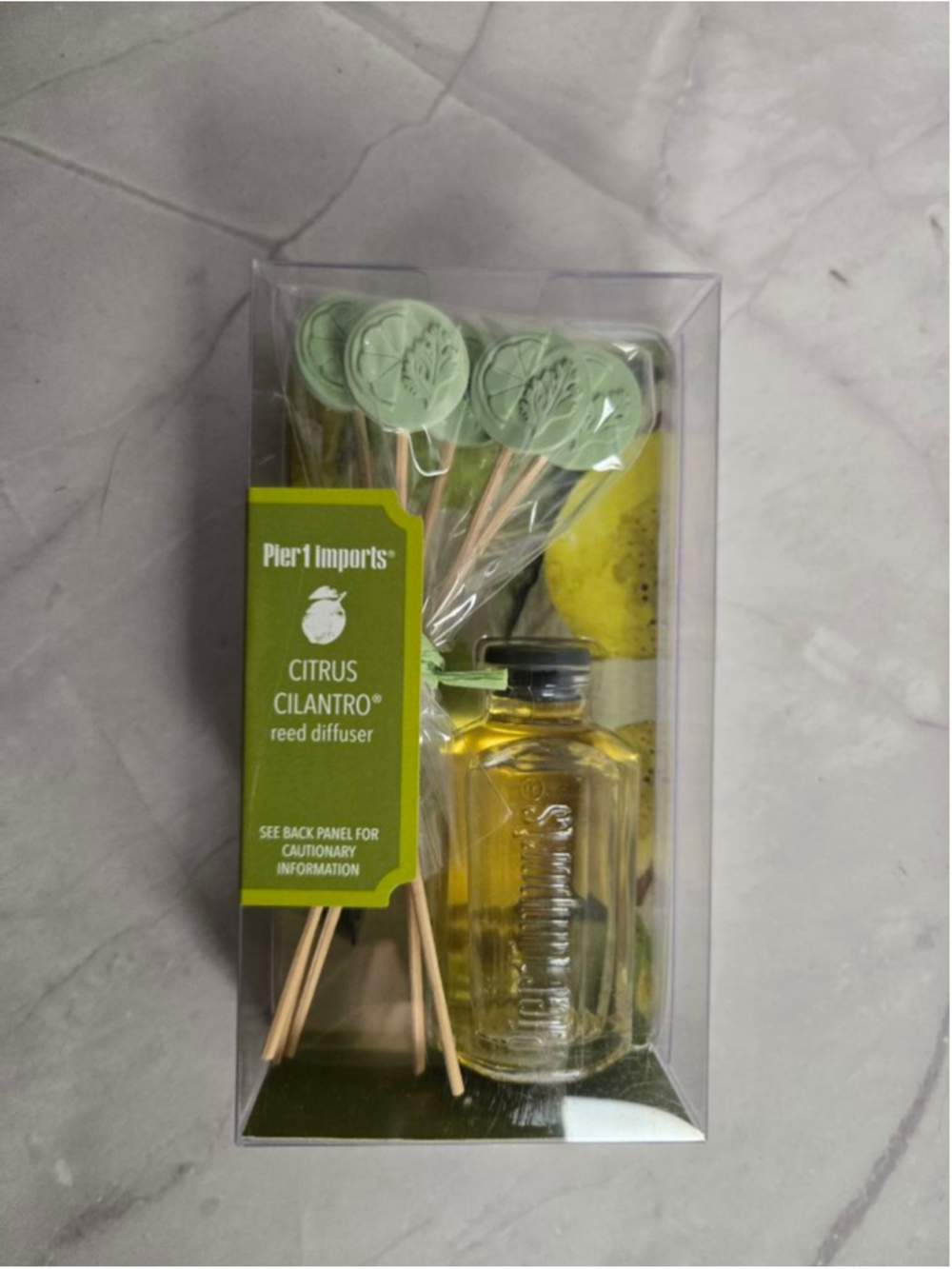 New Pier 1 Imports Citrus Cilantro Reed Diffuser Set - Discontinued Scent